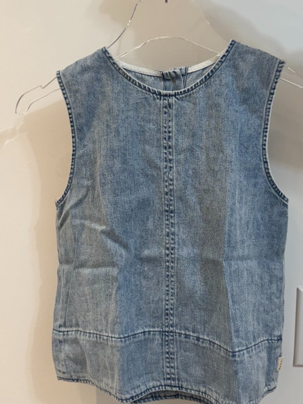 Denim Sleeveless Crop Top / Structured Tank